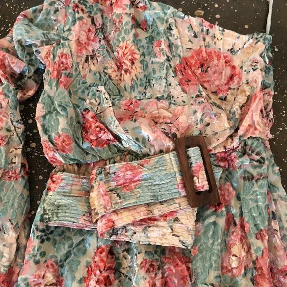 HEMANT AND NANDITA Olivia Midi Dress Sage Green S - Picture 8 of 9